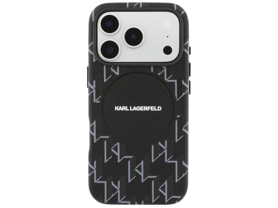 Karl Lagerfeld Monogram Logo MagSafe Case for iPhone 17 Pro Max - Black
