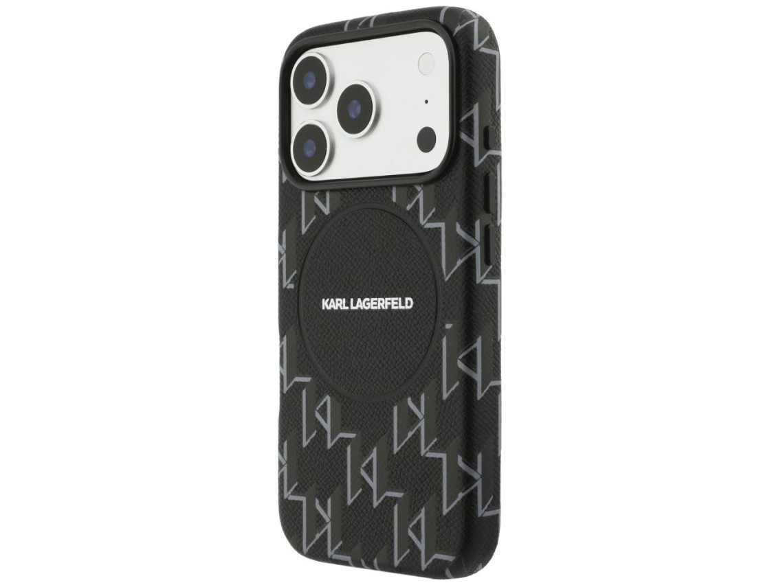 Karl Lagerfeld Monogram Logo MagSafe Case for iPhone 17 Pro Max - Black