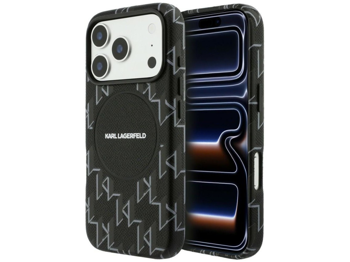 Karl Lagerfeld Monogram Logo MagSafe Case for iPhone 17 Pro - Black