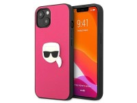 Karl Lagerfeld Leather Ikonik Karl's Head Metal Case for iPhone 13 mini - Pink Karl Lagerfeld Leather Ikonik Karl's Head Metal Case for iPhone 13 mini - Pink