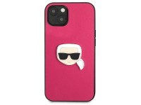 Karl Lagerfeld Leather Ikonik Karl's Head Metal Case for iPhone 13 mini - Pink Karl Lagerfeld Leather Ikonik Karl's Head Metal Case for iPhone 13 mini - Pink