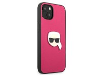 Karl Lagerfeld Leather Ikonik Karl's Head Metal Case for iPhone 13 mini - Pink Karl Lagerfeld Leather Ikonik Karl's Head Metal Case for iPhone 13 mini - Pink