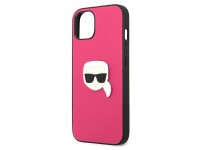Karl Lagerfeld Leather Ikonik Karl's Head Metal Case for iPhone 13 mini - Pink Karl Lagerfeld Leather Ikonik Karl's Head Metal Case for iPhone 13 mini - Pink