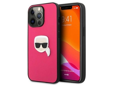 Funda de piel Karl Lagerfeld Ikonik Karl's Head Metal para iPhone 13 Pro / 13 de 6,1" - Rosa Funda de piel Karl Lagerfeld Ikonik Karl's Head Metal para iPhone 13 Pro / 13 de 6,1" - Rosa
