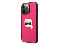 Karl Lagerfeld Leather Ikonik Karl's Head Metal Case for iPhone 13 Pro / 13 6.1" - Pink Karl Lagerfeld Leather Ikonik Karl's Head Metal Case for iPhone 13 Pro / 13 6.1" - Pink