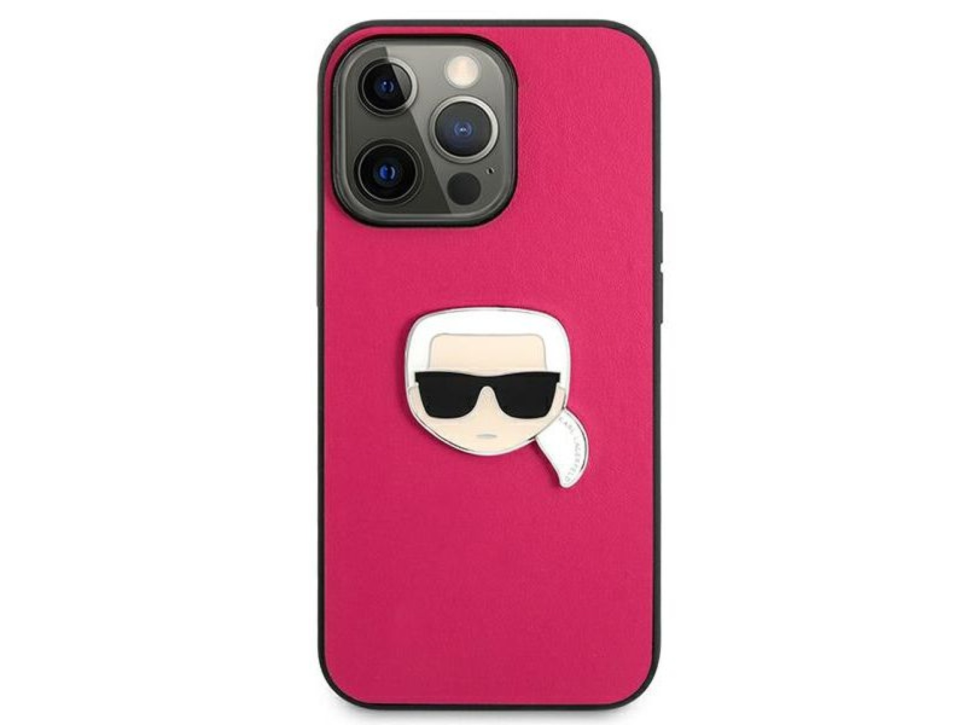 Karl Lagerfeld Leather Ikonik Karl's Head Metal Case for iPhone 13 Pro / 13 6.1