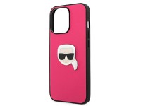 Karl Lagerfeld Leather Ikonik Karl's Head Metal Case for iPhone 13 Pro / 13 6.1" - Pink Karl Lagerfeld Leather Ikonik Karl's Head Metal Case for iPhone 13 Pro / 13 6.1" - Pink