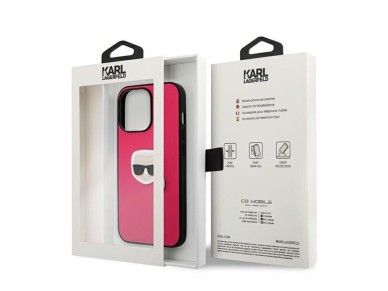 Funda de piel Karl Lagerfeld Ikonik Karl's Head Metal para iPhone 13 Pro / 13 de 6,1" - Rosa Funda de piel Karl Lagerfeld Ikonik Karl's Head Metal para iPhone 13 Pro / 13 de 6,1" - Rosa