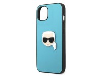 Funda de piel Karl Lagerfeld Ikonik Karl's Head Metal para iPhone 13 mini - Azul Funda de piel Karl Lagerfeld Ikonik Karl's Head Metal para iPhone 13 mini - Azul