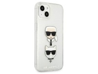 Capa para iPhone 13 mini com glitter Karl Lagerfeld Karl's & Choupette Head - prata Capa para iPhone 13 mini com glitter Karl Lagerfeld Karl's & Choupette Head - prata