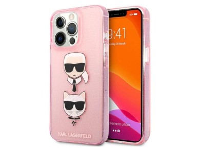 Karl Lagerfeld KLHCP13LKCTUGLP iPhone 13 Pro / 13 6,1" różowy/pink hardcase Glitter Karl's & Ch Karl Lagerfeld KLHCP13LKCTUGLP iPhone 13 Pro / 13 6,1" różowy/pink hardcase Glitter Karl's & Ch