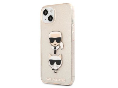 Karl Lagerfeld Glitter Karl's & Choupette Head Case for iPhone 13 mini - Gold Karl Lagerfeld Glitter Karl's & Choupette Head Case for iPhone 13 mini - Gold