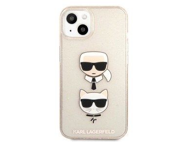 Karl Lagerfeld Glitter Karl's & Choupette Head Case for iPhone 13 mini - Gold Karl Lagerfeld Glitter Karl's & Choupette Head Case for iPhone 13 mini - Gold