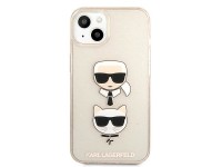 Karl Lagerfeld Glitter Karl's & Choupette Head Case for iPhone 13 mini - Gold Karl Lagerfeld Glitter Karl's & Choupette Head Case for iPhone 13 mini - Gold