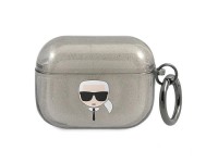 Capa para AirPods Pro com glitter da Karl Lagerfeld e a cabe�a do Karl - Preta