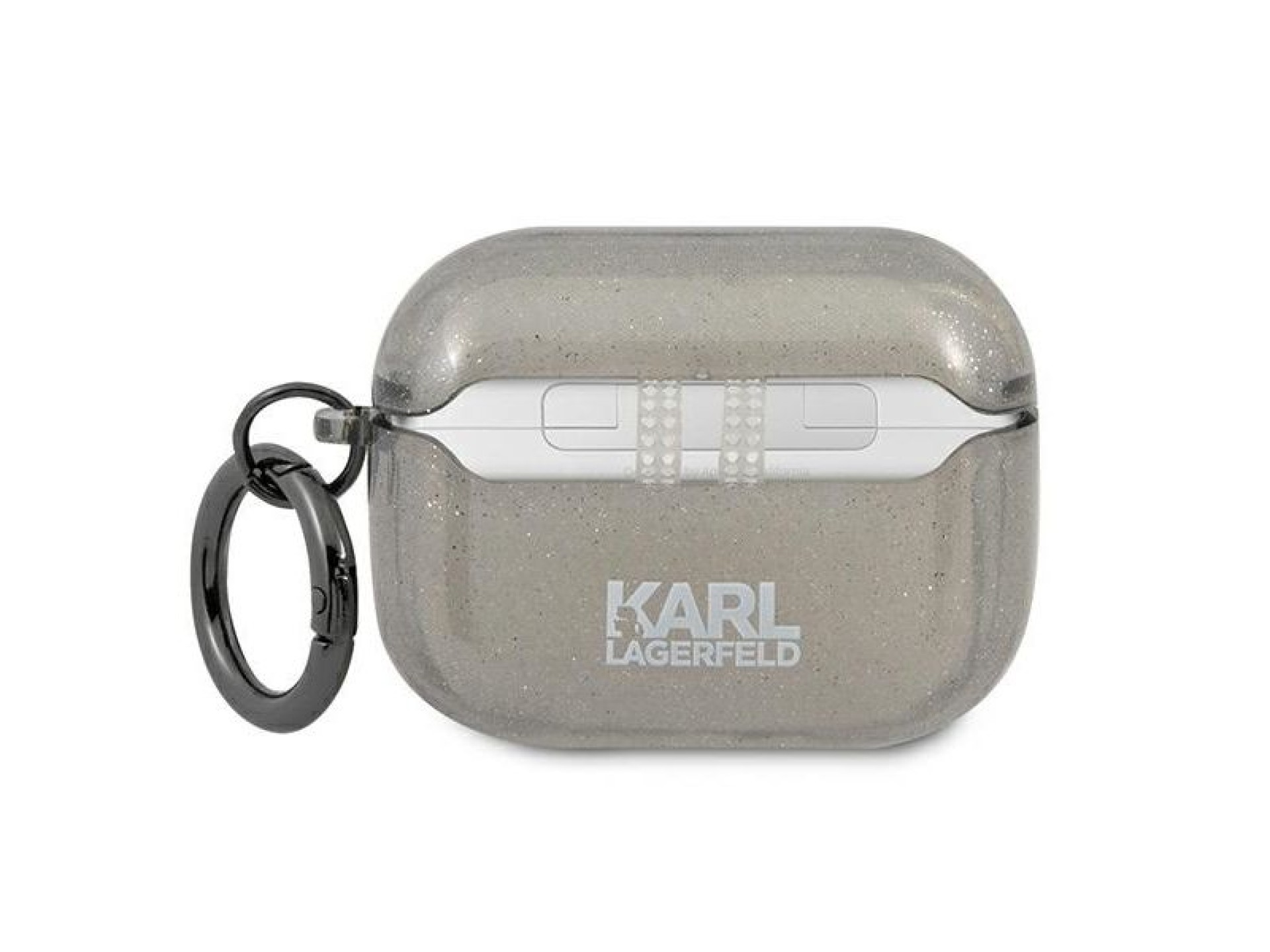 Karl Lagerfeld Glitter Karl's Head Case for AirPods Pro - Black