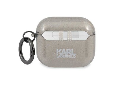 Karl Lagerfeld Glitter Karl's Head Case for AirPods 3 - Black