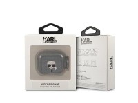 Capa para AirPods 3 com glitter e a cabe�a do Karl Lagerfeld - Preta
