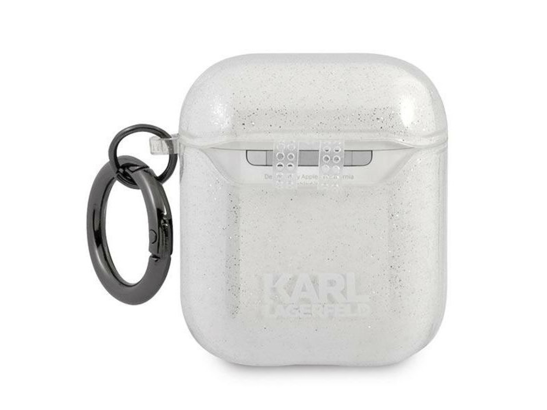 Karl Lagerfeld Glitter Karl's Head case for AirPods 1/2 - silver