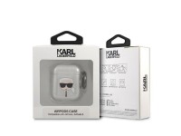 Karl Lagerfeld Glitter Karl's Head case for AirPods 1/2 - silver Karl Lagerfeld Glitter Karl's Head case for AirPods 1/2 - silver