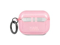 Funda con purpurina Karl's Head de Karl Lagerfeld para AirPods Pro - Rosa
