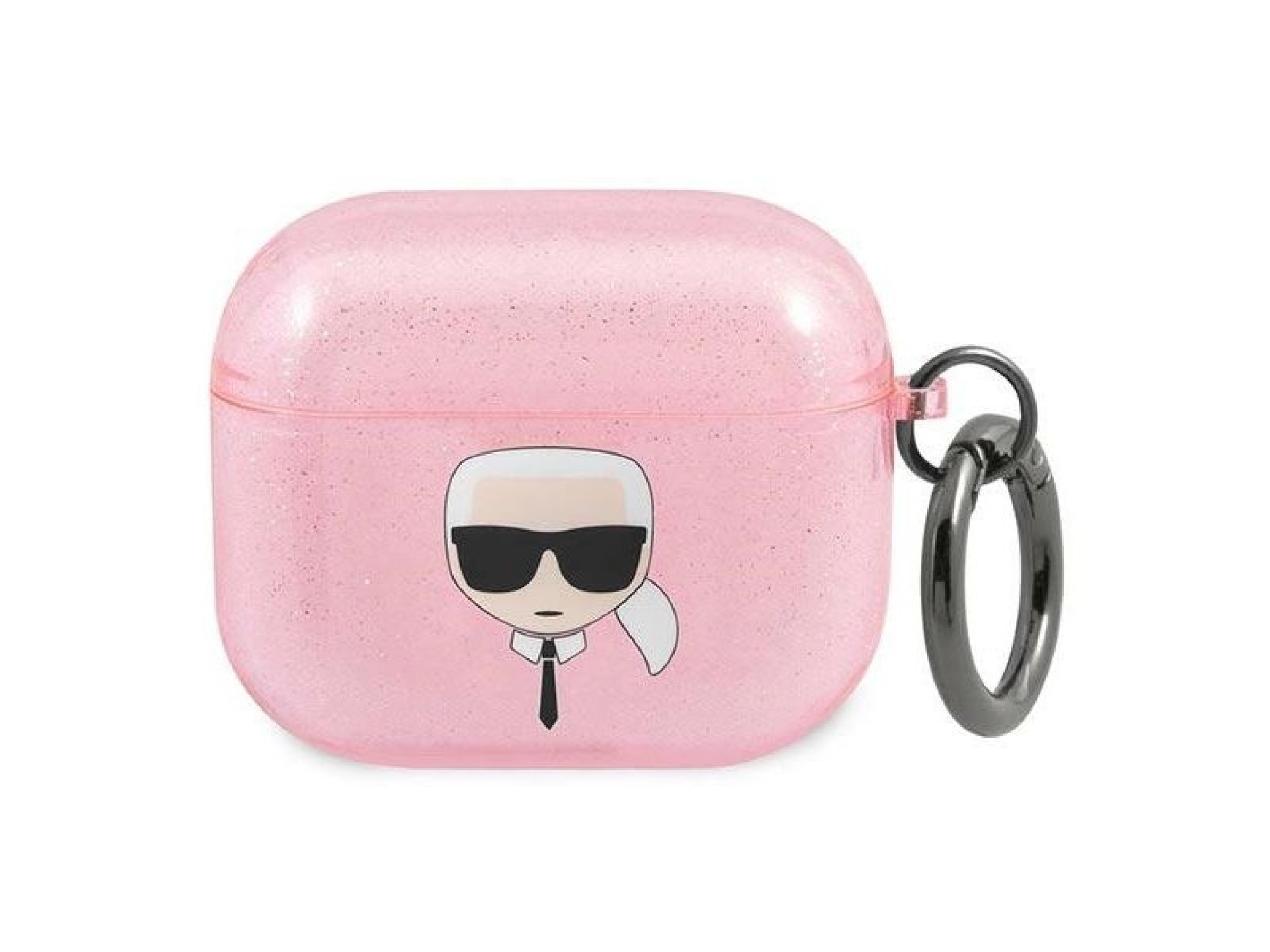 Capa para AirPods 3 Karl Lagerfeld Glitter Karl's Head - Rosa