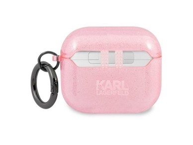 Capa para AirPods 3 Karl Lagerfeld Glitter Karl's Head - Rosa