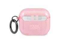 Capa para AirPods 3 Karl Lagerfeld Glitter Karl's Head - Rosa