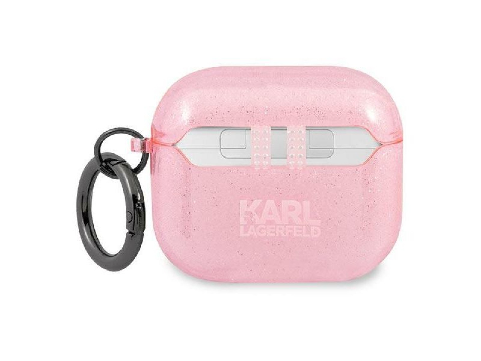 Capa para AirPods 3 Karl Lagerfeld Glitter Karl's Head - Rosa