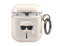 Capa para AirPods 1/2 com glitter e a cabeça do Karl Lagerfeld - Dourada Capa para AirPods 1/2 com glitter e a cabeça do Karl Lagerfeld - Dourada