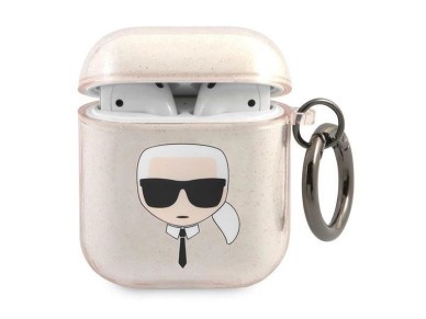 Karl Lagerfeld Glitter Karl's Head Case for AirPods 1/2 - Gold Karl Lagerfeld Glitter Karl's Head Case for AirPods 1/2 - Gold
