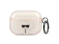Capa para AirPods Pro com glitter da cabeça do Karl Lagerfeld - Dourada Capa para AirPods Pro com glitter da cabeça do Karl Lagerfeld - Dourada