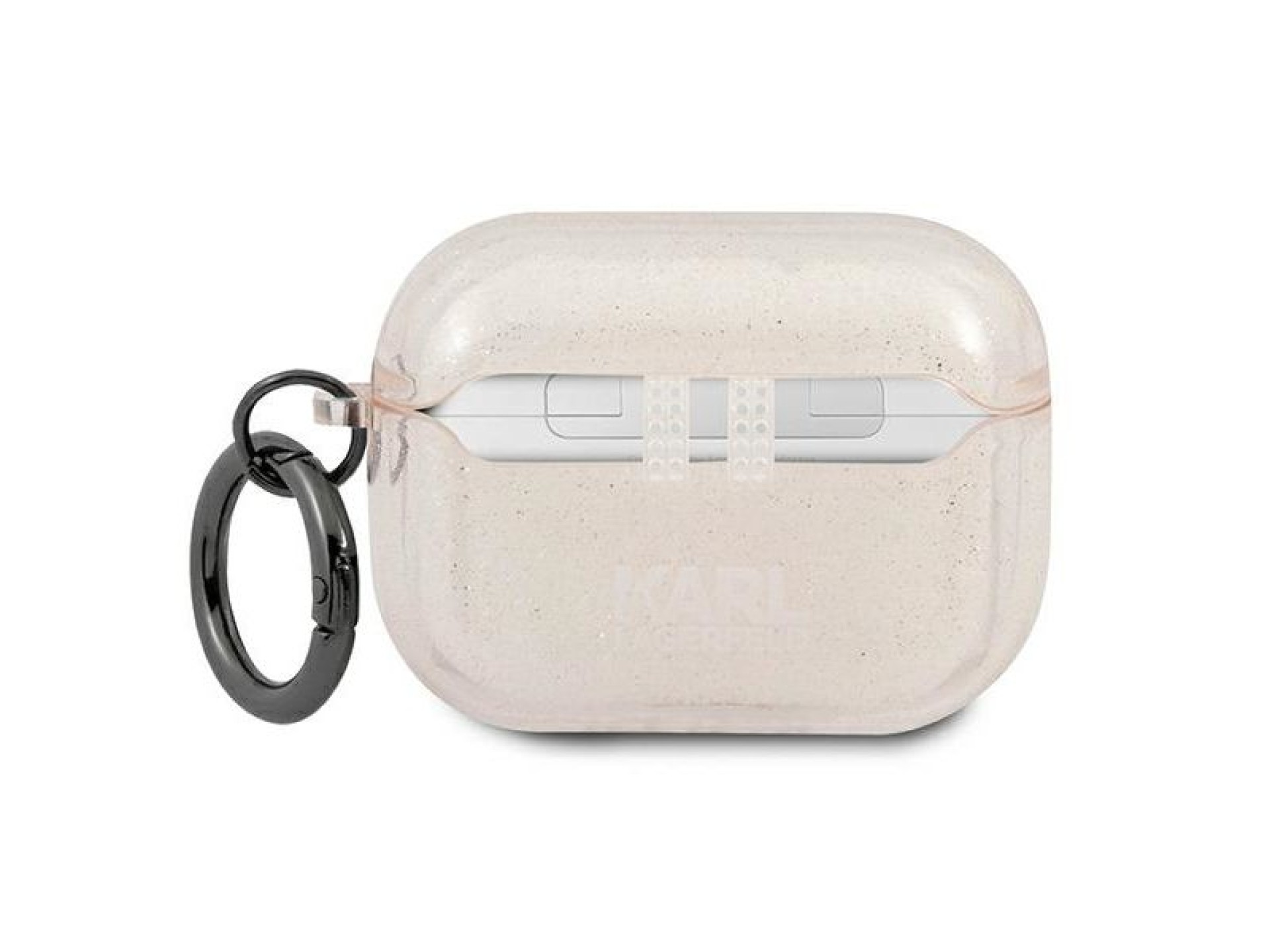 Capa para AirPods Pro com glitter da cabeça do Karl Lagerfeld - Dourada