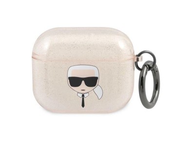 Karl Lagerfeld Glitter Karl's Head Case for AirPods 3 - Gold Karl Lagerfeld Glitter Karl's Head Case for AirPods 3 - Gold