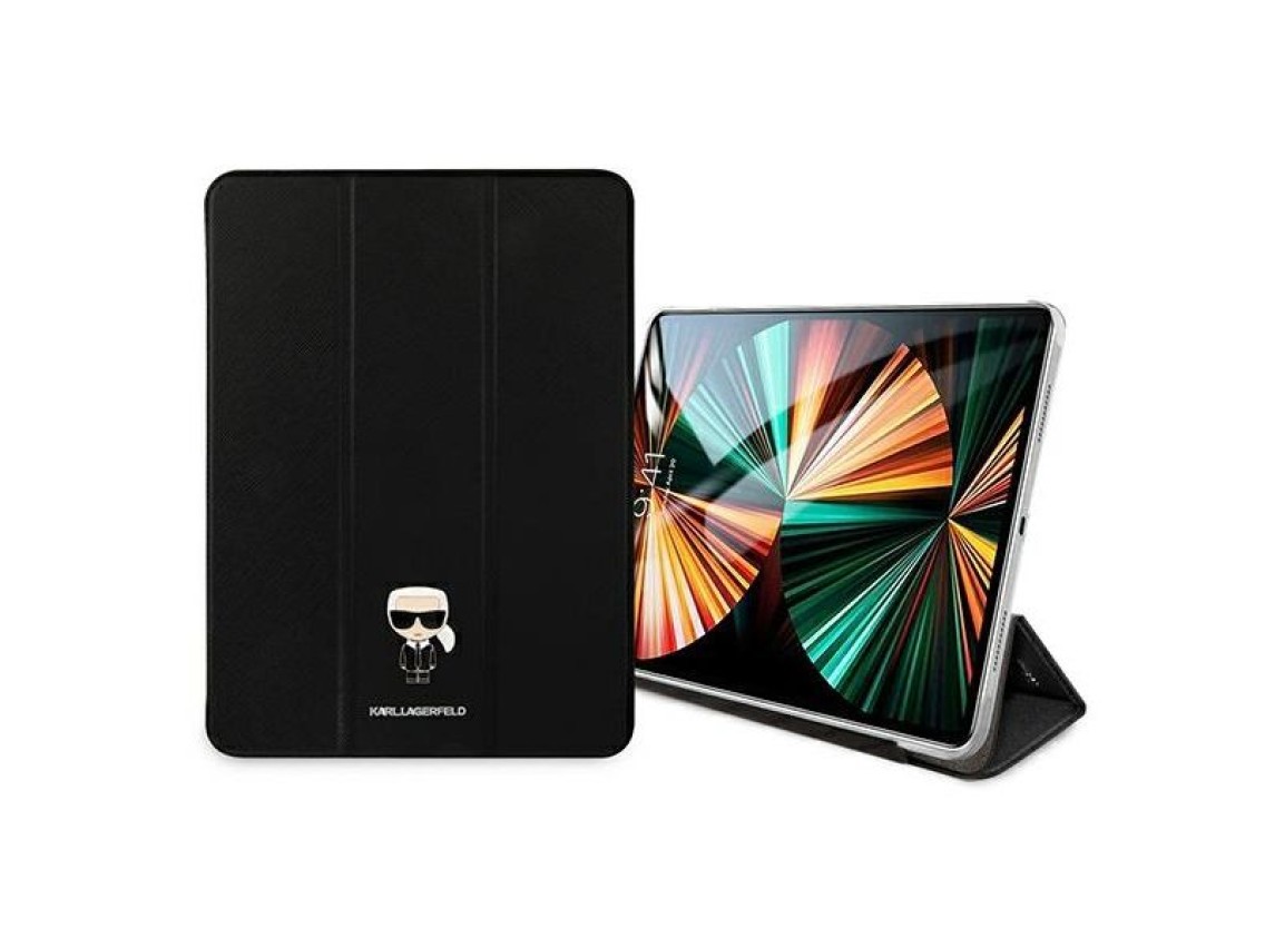Karl Lagerfeld Saffiano Ikonic Karl Case for iPad 12.9" Pro 2021 - Black