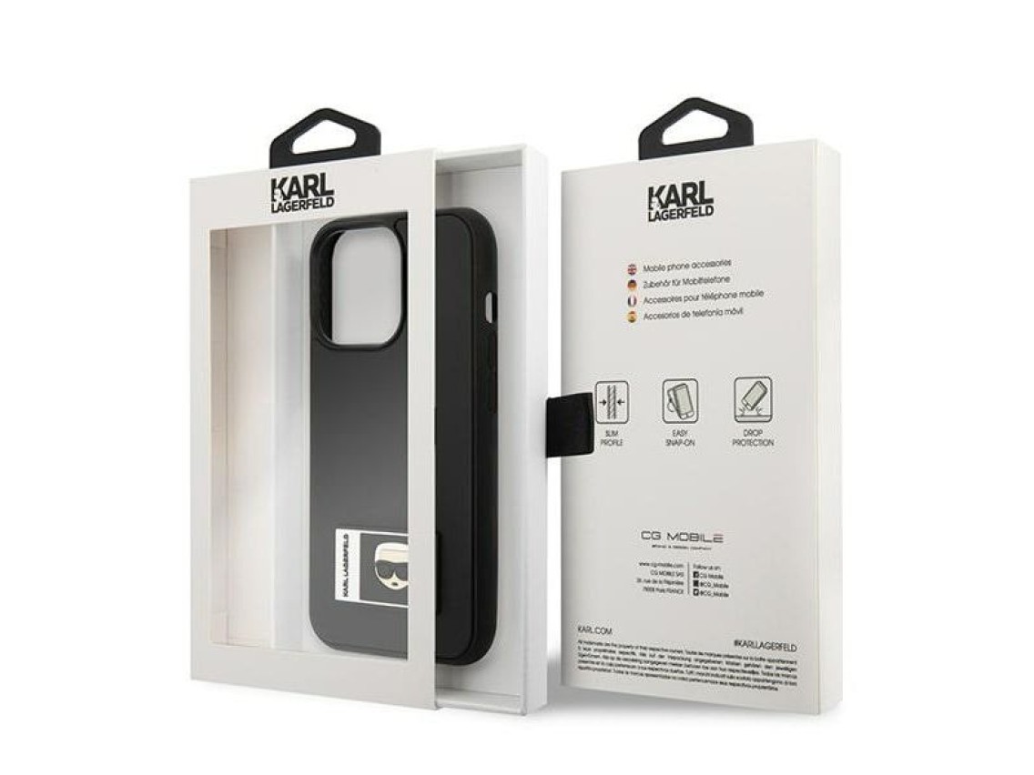 Funda Karl Lagerfeld Ikonik Patch para iPhone 13 Pro Max - Negra