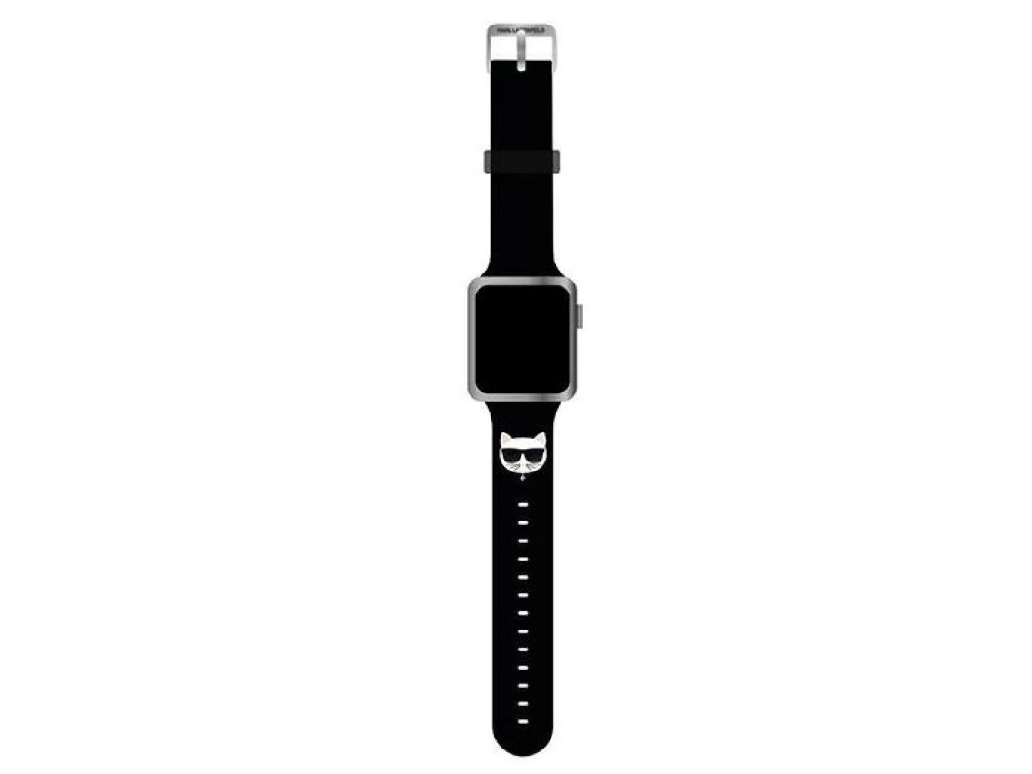 Correa Karl Lagerfeld KLAWLSLCK para Apple Watch de 42/44/45 mm, color negro/negro, con cabezales de