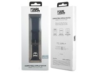 Correa Karl Lagerfeld KLAWLSLCK para Apple Watch de 42/44/45 mm, color negro/negro, con cabezales de Correa Karl Lagerfeld KLAWLSLCK para Apple Watch de 42/44/45 mm, color negro/negro, con cabezales de