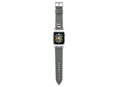 Karl Lagerfeld KLAWMOKHG Apple Watch Strap 38/40 / 41mm silver / silver strap Saffiano Karl Heads Karl Lagerfeld KLAWMOKHG Apple Watch Strap 38/40 / 41mm silver / silver strap Saffiano Karl Heads
