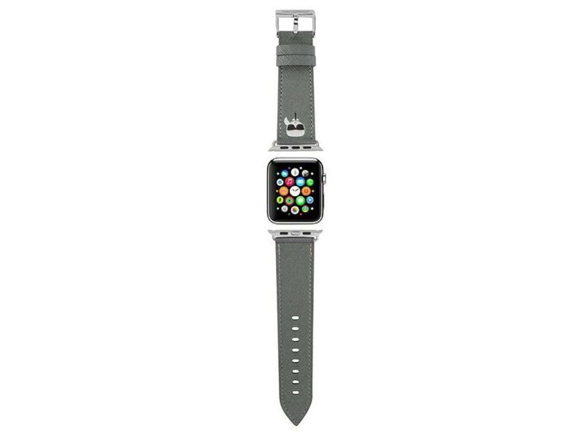 Pulseira Karl Lagerfeld KLAWMOKHG para Apple Watch 38/40/41mm prata / pulseira prateada Saffiano Kar