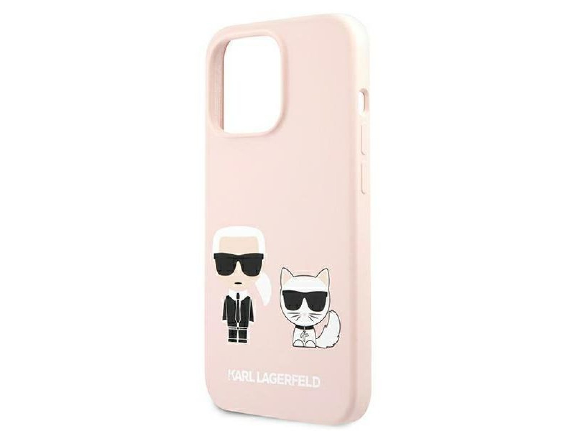 Funda de silicona Karl Lagerfeld Ikonik Karl&Choupette MagSafe para iPhone 13 Pro Max - Rosa claro