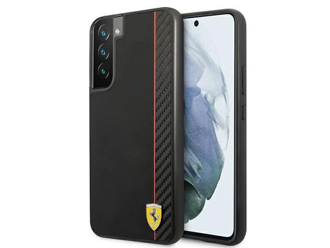 Ferrari FESAXHCS22MBK S22+ S906 estojo rígido preto/preto On Track Carbon Stripe