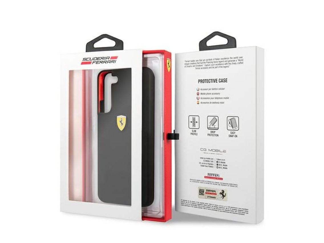 Estuche rígido Ferrari FESSIHCS22MBK S22+ S906 negro/negro On Track Silicone