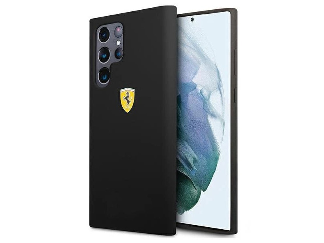 Ferrari FESSIHCS22LBK S22 Ultra S908 capa rígida preta/preta On Track Silicone