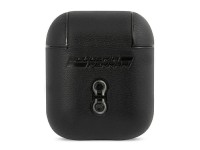 Funda para AirPods Ferrari FESA2LEBK negra/negra de cuero On Track