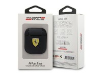 Funda para AirPods Ferrari FESA2LEBK negra/negra de cuero On Track