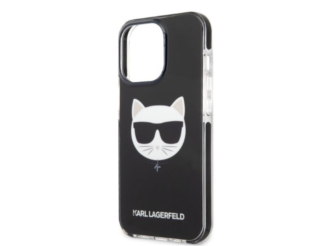 Karl Lagerfeld KLHCP13LTPECK Capa r�gida preta/preta para iPhone 13 Pro / 13 de 6,1" com estampa de 