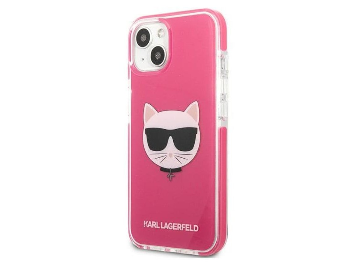 Karl Lagerfeld Choupette Head case for iPhone 13 - fuchsia