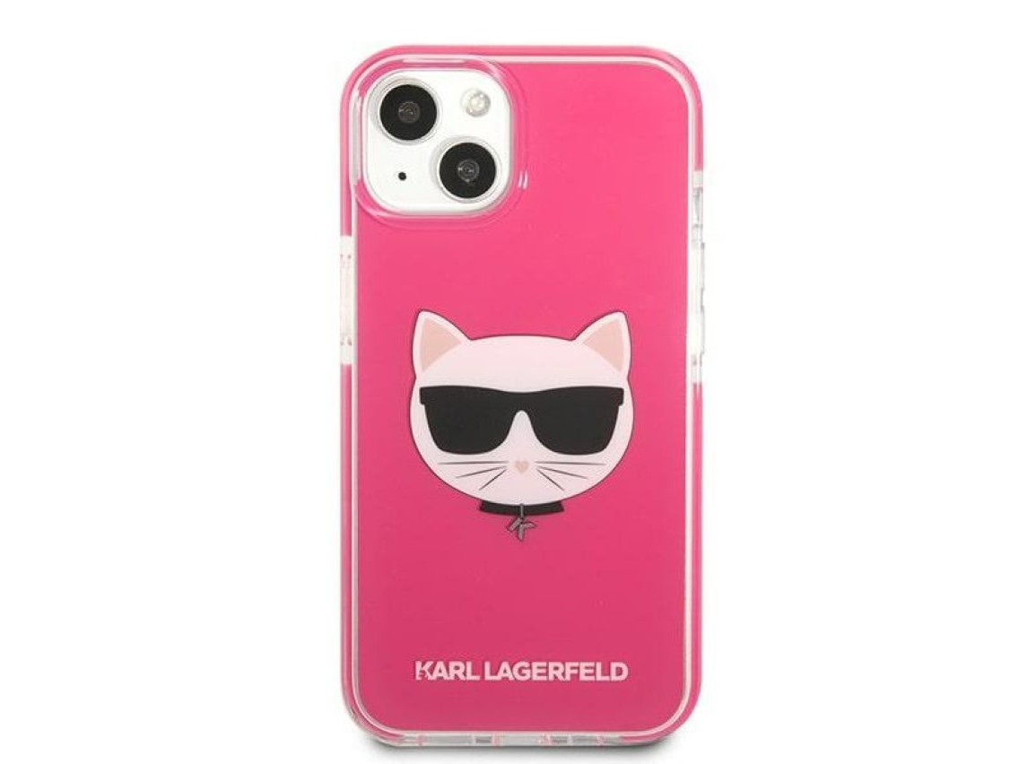 Karl Lagerfeld Choupette Head case for iPhone 13 - fuchsia