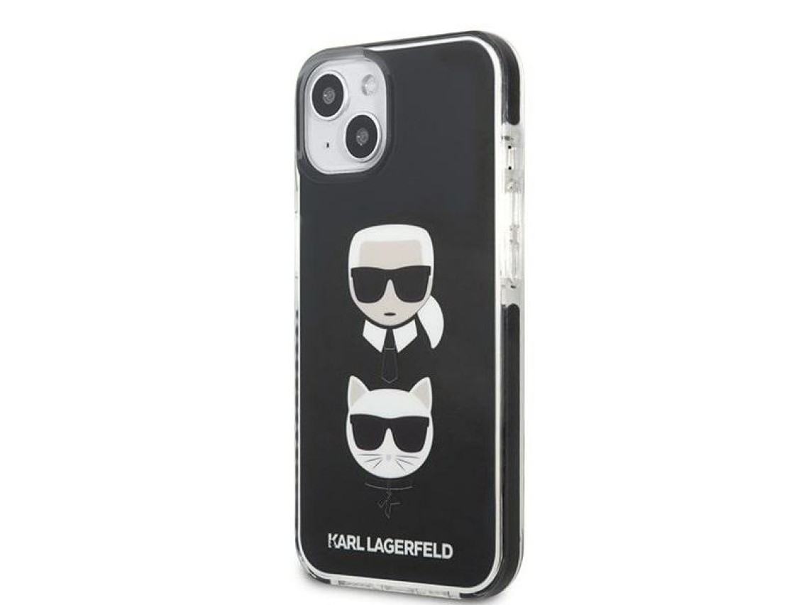 Karl Lagerfeld KLHCP13STPE2TK iPhone 13 mini 5,4" carcasa rígida negra / negra Karl & Choupette Head